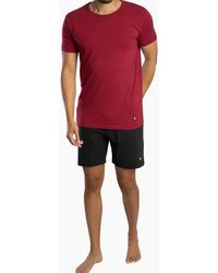 Lyle & Scott - Charlie T-Shirt & Shorts Lounge Set, Burgundy - Lyst