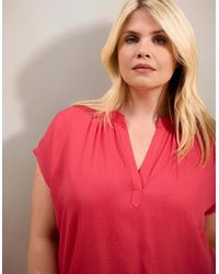 Live Unlimited London - Notch Neck Relaxed Fit Top - Lyst