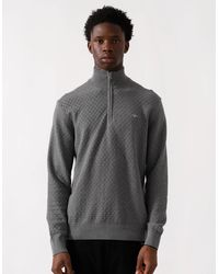 GANT - Micro Texture Half Zip Jumper - Lyst