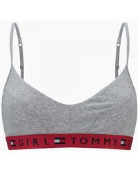 Tommy Hilfiger - Ribbed Organic Cotton Logo Bralette - Lyst