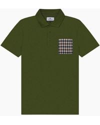 Aquascutum - Active Beach Sailor Check Polo Army Polo Shirt - Lyst