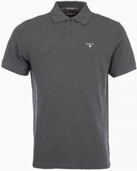 Barbour - Slate Tartan Pique Polo Shirt - Lyst