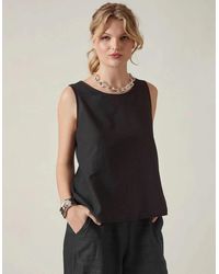 James Lakeland - Linen Blend Sleeveless Button-Back Top - Lyst