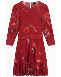 Ted Baker - Gathered Shoulder Mesh Mini Skater Dress - Lyst