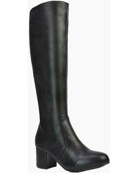 XY London - Ladies Honey Ankle Zips Mid Block Heel Knee-High Boots - Lyst