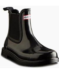 HUNTER - Commando Gloss Chelsea Boot Wellingtons - Lyst