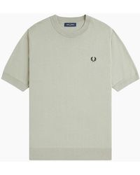 Fred Perry - Cotton Knitted T-Shirt - Lyst