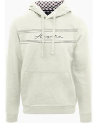 Aquascutum - Hooded Neck Signature Print Sweatshirt - Lyst