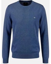 Fynch-Hatton - Fine Knit Air Cotton Crewneck Sweater Midnight - Lyst