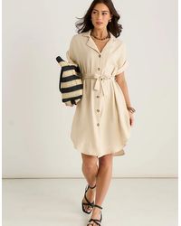 Gini London - Utility Belted Oversized Viscose Shirt Dress - Lyst