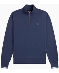 Fred Perry - Half Zip Sweatshirt - Lyst