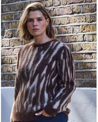 Live Unlimited London - Abstract Mohair Blend Knitted Jumper - Lyst