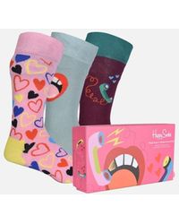 Happy Socks - 3-Pack Single Ready To Mingle Socks Gift Box - Lyst
