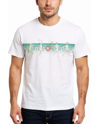 CASABLANCA - T Shirts Playful Stripes Printed Short Sleeve Crew Neck Tennis Tee - Lyst