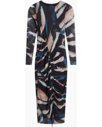 Ted Baker - Ellylou Printed Mesh Bodycon Gathered Dress - Lyst