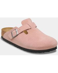 Birkenstock Boston - Suede Leather Clogs - Lyst