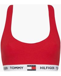 Tommy Hilfiger - Organic Cotton Logo Bralette, Tango - Lyst