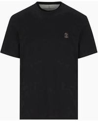 Brunello Cucinelli - Branded Cotton T Shirt - Lyst