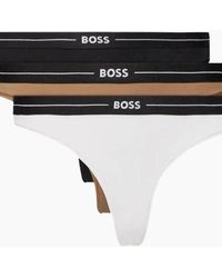 BOSS - 3-Pack Power Logo Waistband Thongs - Lyst