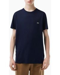 Lacoste - Th6709 T Shirts Short Sleeve Crew Neck Soft Pima Cotton Summer Tee - Lyst