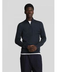 Lyle & Scott - Lyle & Scott Tonal Eagle Merino Quarter-Zip Jumper - Lyst