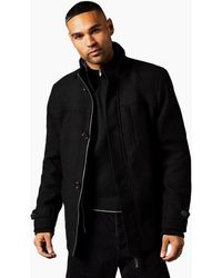 MAINE - Wool Blend Funnel Neck Jacket - Lyst