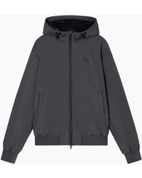 EA7 - Technical Fabric Hooded Bomber Jacket - Lyst