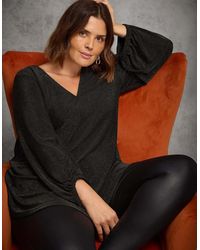 Live Unlimited London - Petite Sparkle V Neck Jersey Tunic - Lyst