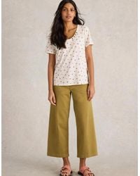 White Stuff - Nadia Short Sleeve Tee Ivory Multi - Lyst
