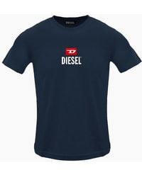 DIESEL - Just Small New D Logo Total Eclipse T-Shirt - Lyst