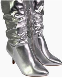 XY London - Ladies Sian Ruched Metallic Knee-High Boots - Lyst
