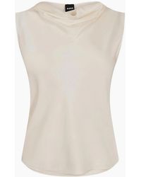 BOSS - Cowl Neck Sleeveless Shell Blouse - Lyst