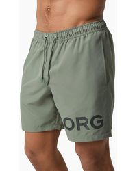 Björn Borg - Borg Logo Swim Shorts, Agave - Lyst