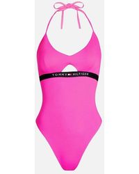 Tommy Hilfiger - Cut Out Detail One-Piece Swimsuit, Glo - Lyst