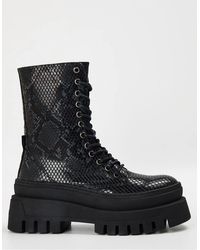 Steve Madden - Coast Snake Patterned Platform Boots - Lyst