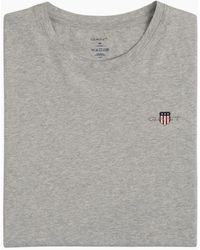 GANT - Shield Logo Jersey Pyjama T-Shirt, Light Melange - Lyst