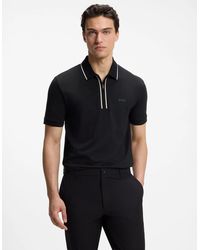 BOSS - Boss Philix Slim Fit Zip Polo Shirt - Lyst