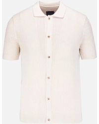 Guide London - Short Sleeve Knit Sweater Shirt Ecru - Lyst