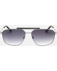 Guess - Gradient Smoke Lens Shiny Dark Sunglasses - Lyst