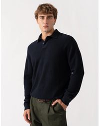 BOSS - Boss Afedro Long Sleeve Knit Polo Shirt - Lyst