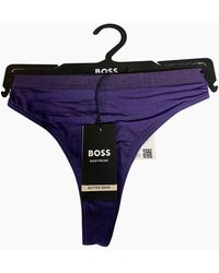 BOSS - Ci Logo Waistband Thong, Dark - Lyst