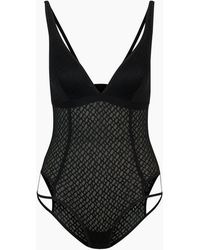 BOSS - Luxe B-Lace Bodysuit, W/ Metal Logo - Lyst