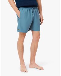Lacoste - Mid Length Monochrome Swim Trunks - Lyst