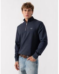 Fred Perry - Half Zip Sweatshirt - Lyst