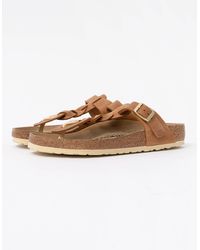 Birkenstock Gizeh - Braided Natural Oiled Leather Sandals - Lyst