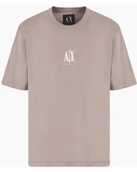 ARMANI EXCHANGE - Cotton Ax Embroidered Logo Icon T-Shirt - Lyst