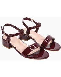 XY London - Ladies Moana Patent Low Block Heel Sandals - Lyst