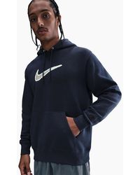 Nike - Logo Print Hooded Neck Long Sleeve Kangaroo Pocket Sweatshirt - Lyst