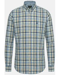 Fynch-Hatton - Washed Oxford Check Button Down Shirt Pale - Lyst