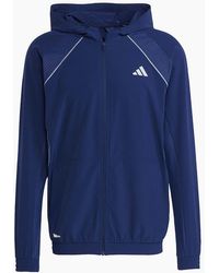 adidas - Tech Printed Logo Hooded Neck Long Sleeve Athletic Top - Lyst
